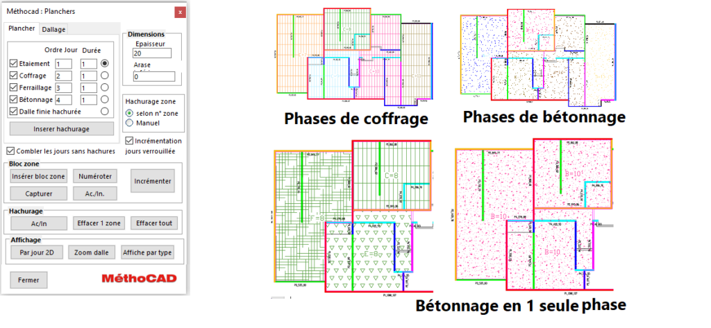 Phasage des voiles et planchers